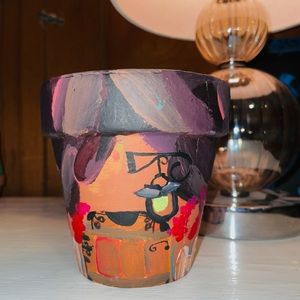 Hand painted flower pot